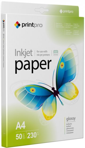 Фотопапір PRINTPRO А4 230 г/м2 50 аркушів Глянцевий (PGE230050A4)